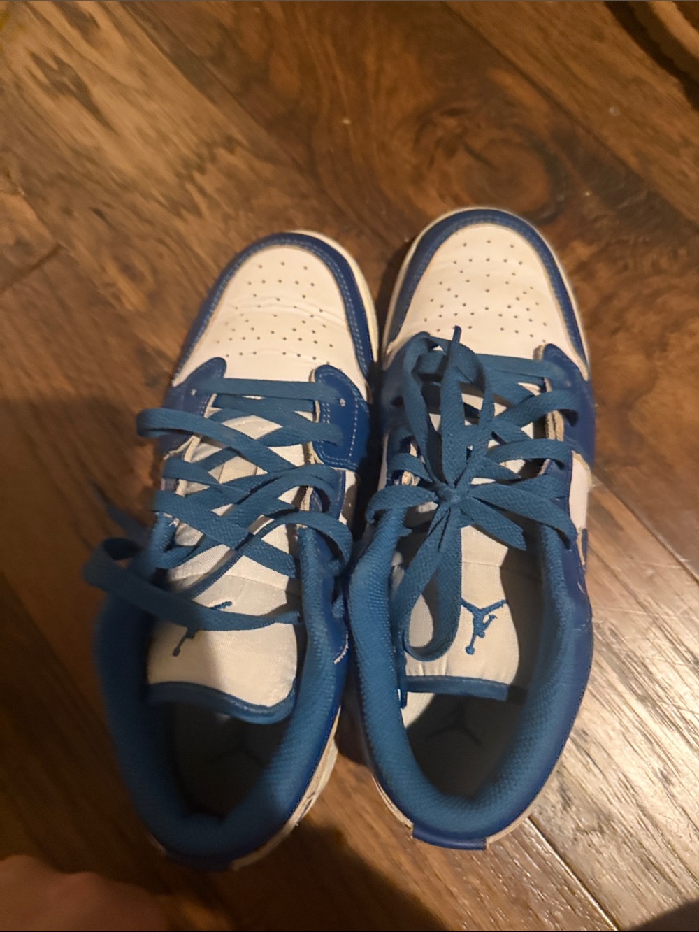 Nike Kids White and Blue Low-Top Sneakers
